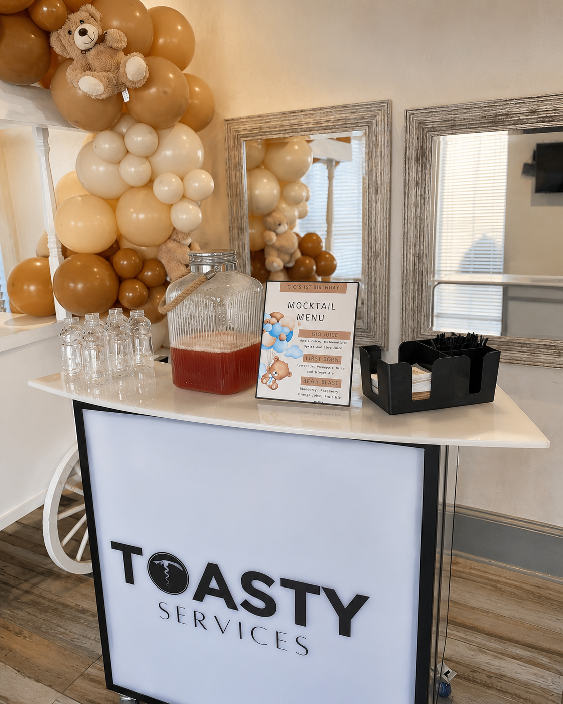 First Birthday beverage experience by Toasty Services